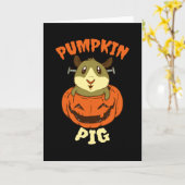 Halloween Guinea Pig Pumpkin Karte (Gelbe Blume)