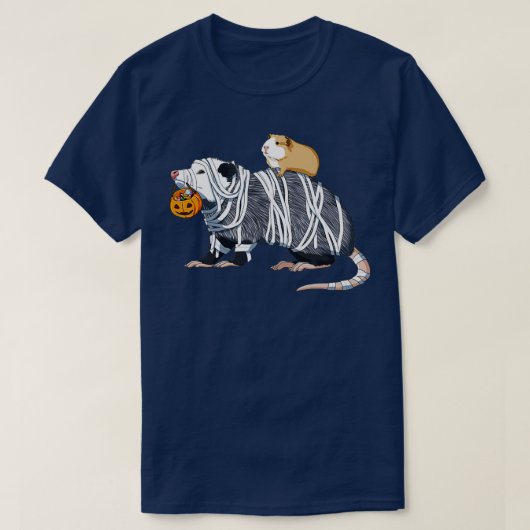 Halloween Guinea Pig und Opossum T-Shirt (Design vorne)