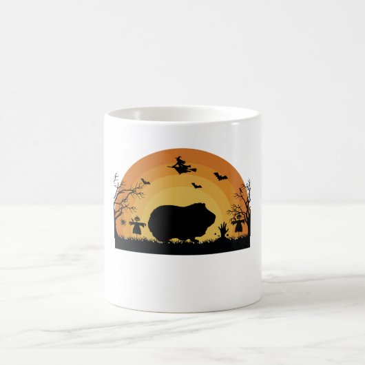"Halloween Guinea Tasse Pig Moon - Funny Animal Co (Mittel)