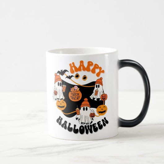 Halloween Gute Vibes Spooky Coffee Tasse, Verwandlungstasse (Rechts)