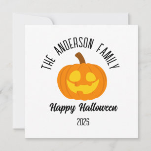 Halloween Gwer Pumpkin Face Personalisierter Name Feiertagskarte