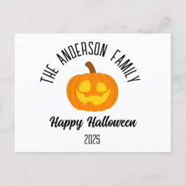 Halloween Gwer Pumpkin Face Personalisierter Name Feiertagspostkarte