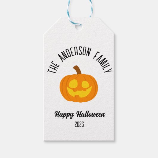 Halloween Gwer Pumpkin Face Personalisierter Name Geschenkanhänger (Vorderseite)