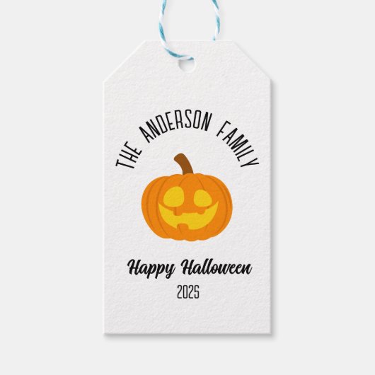 Halloween Gwer Pumpkin Face Personalisierter Name Geschenkanhänger (Vorderseite)