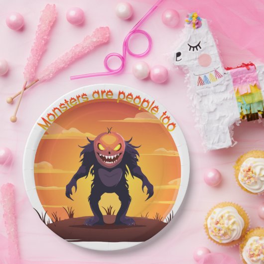 Halloween Hairy Little Monster Trick oder Trete Pappteller (Party)