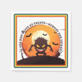 Halloween Hairy Little Monster Trick oder Trete Serviette (Vorderseite)