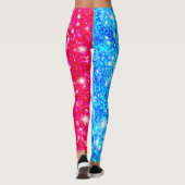Halloween Half Red und Half Blue Sequin Leggings (Rückseite)