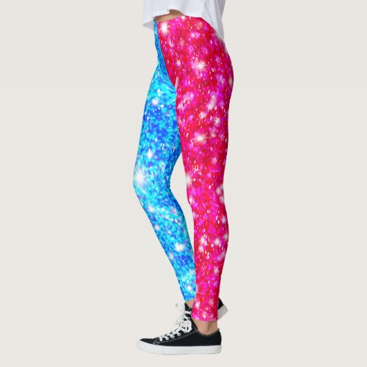 Halloween Half Red und Half Blue Sequin Leggings (Links)