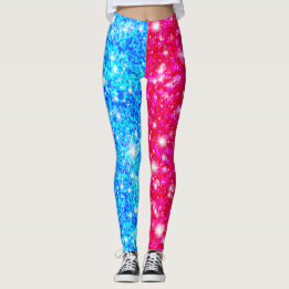 Halloween Half Red und Half Blue Sequin Leggings