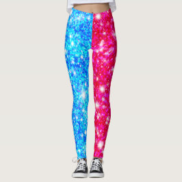 Halloween Half Red und Half Blue Sequin Leggings