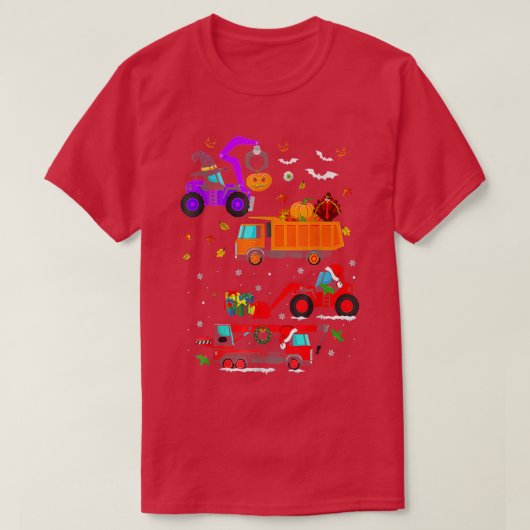 Halloween Hallothanksmas Baufahrzeug Cran T-Shirt (Design vorne)