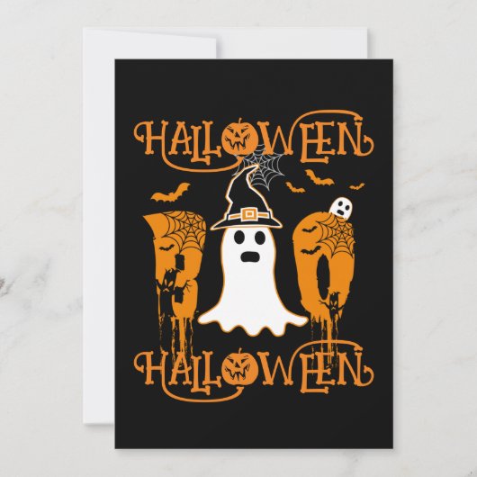 HALLOWEEN HALLOWEEN BEÄNGSTIGEND BOO EINLADUNG (Vorderseite)