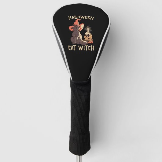 Halloween Halloween Cat Witch Golf Headcover (Vorderseite)
