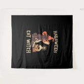 Halloween Halloween Cat Witch Wandteppich (Vorderseite (Horizontal))