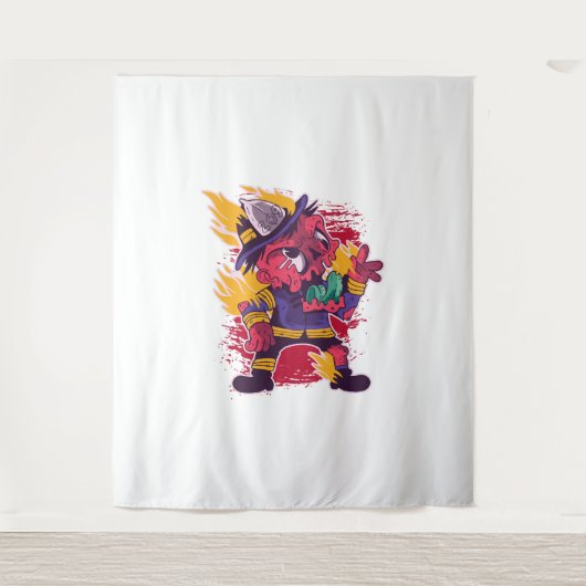 Halloween Halloween Feuerwehrkostüm Wandteppich (Vorderseite)