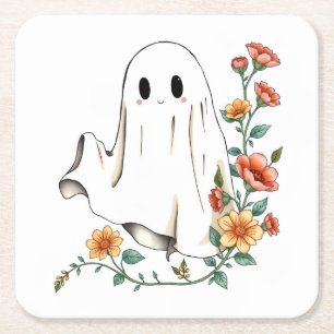 Halloween, Halloween, Ghost, Rechteckiger Pappuntersetzer