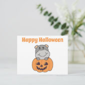Halloween Halloween Hippo Card Postkarte (Stehend Vorderseite)