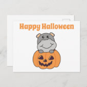 Halloween Halloween Hippo Card Postkarte (Vorne/Hinten)