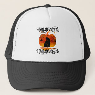 HALLOWEEN HALLOWEEN KATZE SCHWARZER KÜRBIS TRUCKERKAPPE
