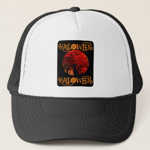 HALLOWEEN HALLOWEEN KATZSCHWARZEN BEÄNGSTIGENDEN B TRUCKERKAPPE