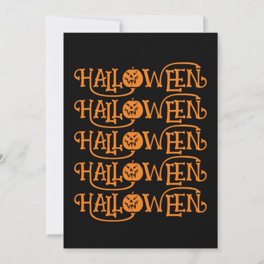 HALLOWEEN HALLOWEEN TYPOGRAPHIE EINLADUNG (Vorderseite)