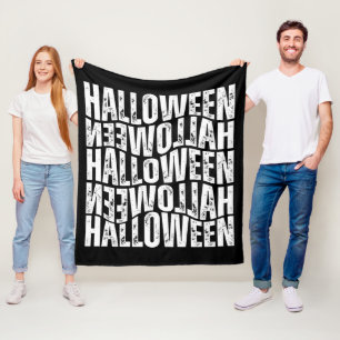 HALLOWEEN HALLOWEEN WARP TYPOGRAPHIE FLEECEDECKE