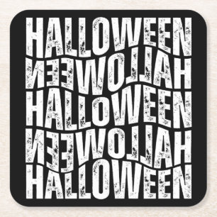 HALLOWEEN HALLOWEEN WARP TYPOGRAPHIE RECHTECKIGER PAPPUNTERSETZER
