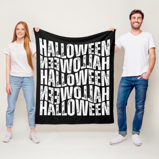 HALLOWEEN HALLOWEEN WARPTYPOGRAPHIE FLEECEDECKE (Beispiel)