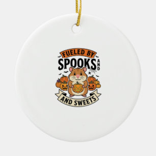 Halloween-Hamster angetrieben von Spuk lustig süß_ Keramik Ornament