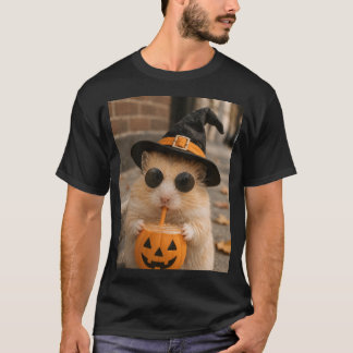 Halloween Hamster trinkt Pumpkin Iced Coffee T-Shirt