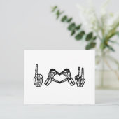 Halloween Hand Gebärdensprache I Herz Frieden Postkarte (Stehend Vorderseite)