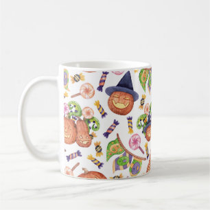Halloween Hand Gezeichnet: Helles Aquarellmuster Kaffeetasse