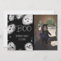 Halloween Hand Letter Chalk Ghost Foto Card