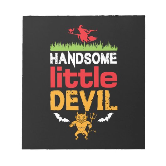 Halloween Handsome Little Geburtstag Notizblock (Vorderseite)
