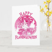 Halloween Happy Flamingoween Flamingo Watercolor Karte (Gelbe Blume)