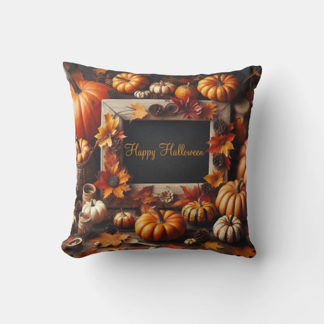 Halloween Happy Frame Kissen (Vorderseite)