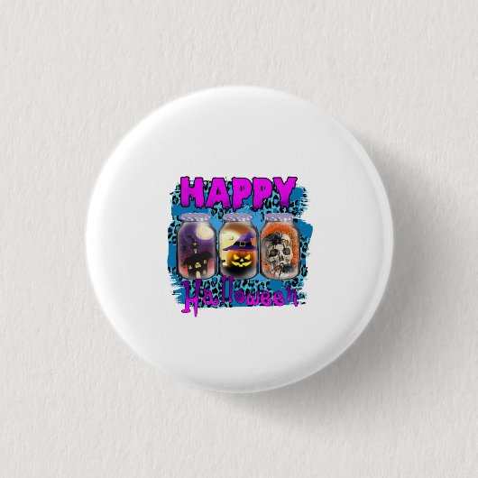 Halloween Happy Halloween Birthday Button (Vorderseite)