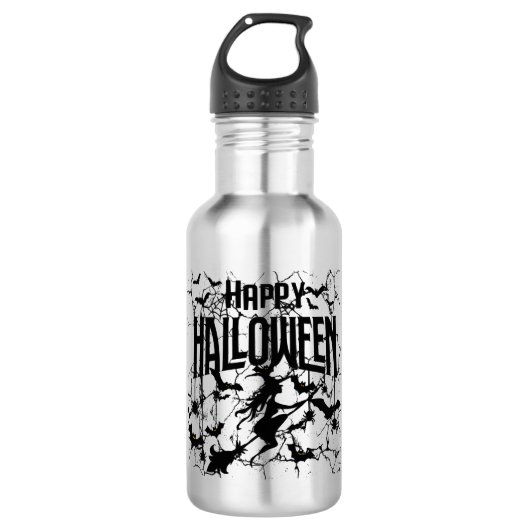 Halloween Happy Halloween Edelstahlflasche (Vorderseite)