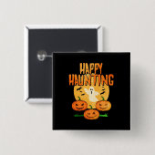 Halloween Happy Haunting Button (Vorne & Hinten)