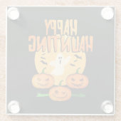 Halloween Happy Haunting Glasuntersetzer (Rückseite)
