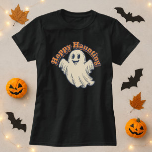 Halloween Happy Haunting Retro Ghost T-Shirt