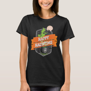 Halloween Happy Haunting with Hexe on Broom T-Shirt