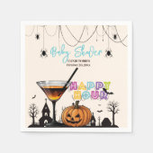 Halloween Happy Hour Pumpkin Cocktail Babydusche Serviette (Vorderseite)