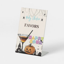 Halloween Happy Hour Pumpkin Cocktail Babydusche Sockelschild