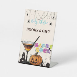 Halloween Happy Hour Pumpkin Cocktail Babydusche Sockelschild