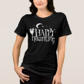 Halloween Happy Owl Starry Night Tri-Blend Shirt (Vorderseite)