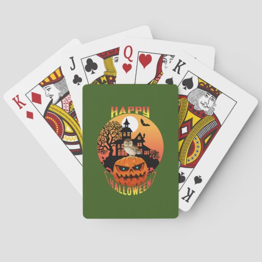Halloween Happy Pumpkin Halloween Spielkarten (Rückseite)