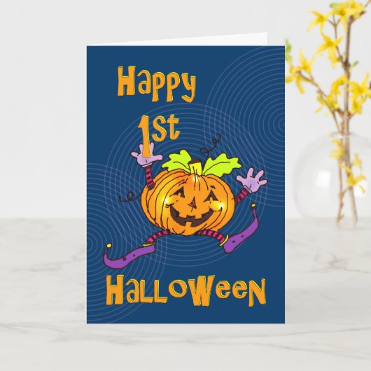 Halloween Happy Pumpkin Karte (Gelbe Blume)