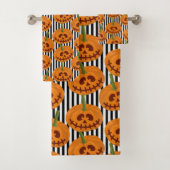 Halloween Happy Pumpkin Pattern Badhandtuch Set (Insitu)