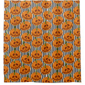 Halloween Happy Pumpkin Pattern Duschvorhang (Vorderseite)